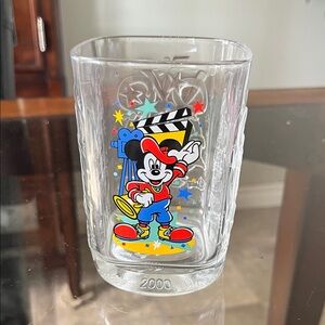 Disney Glass Tumbler with Mickey Mouse in Red and Blue